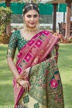 Cotton Silk Jacquard Saree with Unstitched Blouse