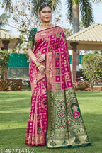 Cotton Silk Jacquard Saree with Unstitched Blouse
